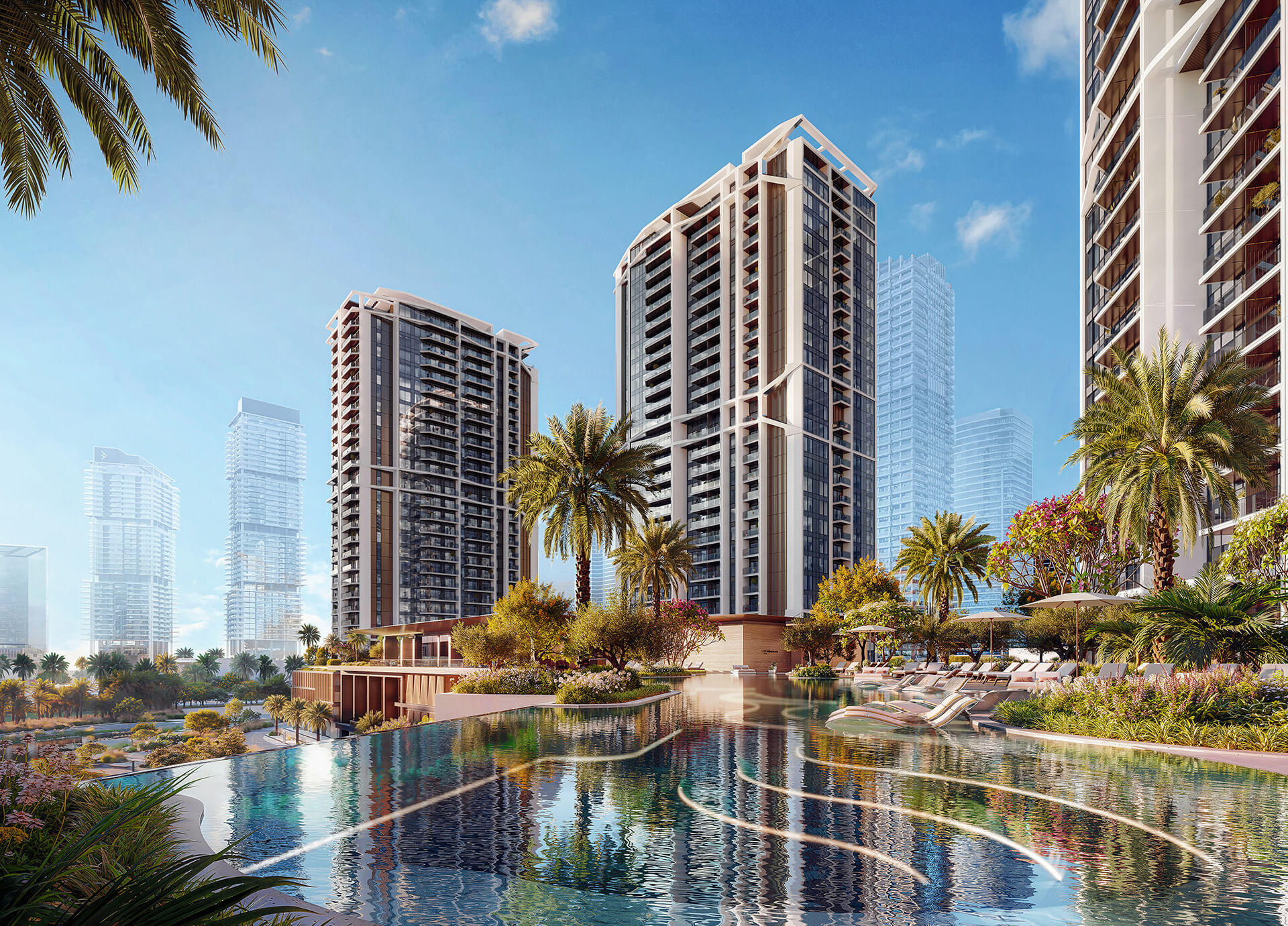 Терраса пентхауса Eltiera Views с видом на Jumeirah Islands